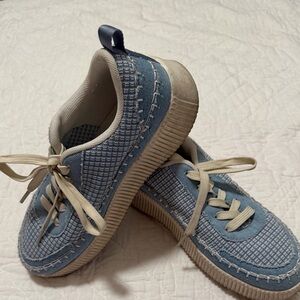 Blue and White Shoes